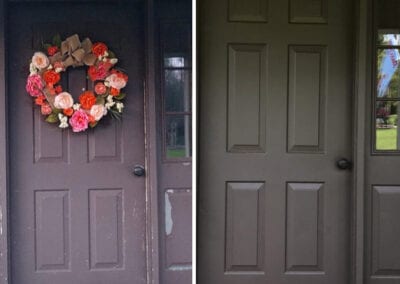 Carrie's Creations Interior Painters | Charlotte, NC | Front door before and after