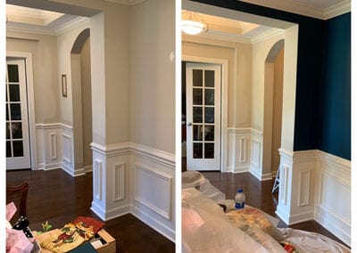 Carrie's Creations Interior Painters | Charlotte, NC | Dining Room Interior Painting before and after, accent wall color