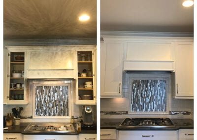 Carrie's Creations Interior Painters | Charlotte, NC | Painted Kitchen White before and after