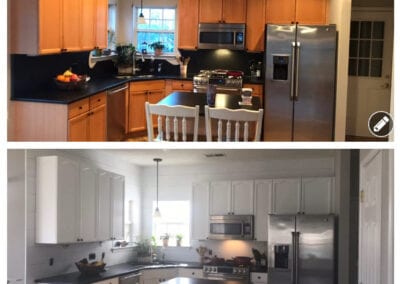 Carrie's Creations Interior Painters | Charlotte, NC | Painted Kitchen before and after