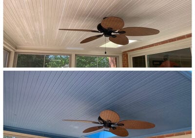 Carrie's Creations Interior Painters | Charlotte, NC | Porch Ceiling Paint Charlotte NC before and after