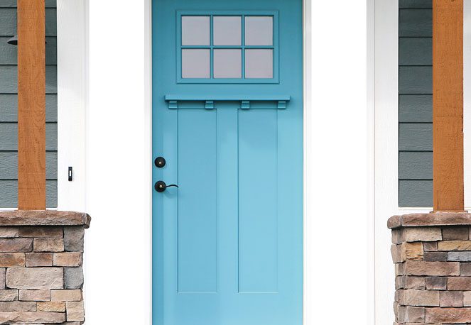 Carrie's Creations Interior Painters | Charlotte, NC | Blue Painted Door